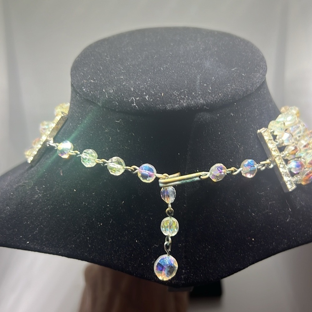 Vintage Rhinestone Choker and Earrings - Picture 2 of 4